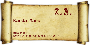 Karda Mara névjegykártya